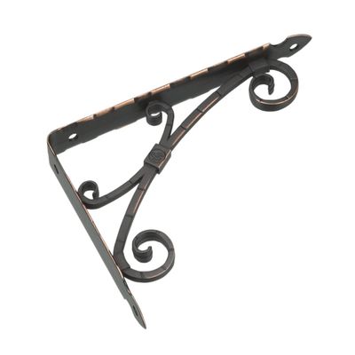 Richelieu Hardwear 4975ORB090V Onward 9-1/8 in. (232 mm) x 7-1/8 in. (181 mm) Traditional Decorative Shelf Bracket, Oil-Rubbed Bronze Finish