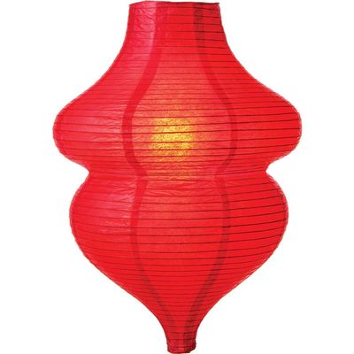 Luna Bazaar Beehive Design Paper Lantern, Clip-On Lamp Shade (10.5-Inch x 15-Inch, Poppy Red) - for Weddings, Parties, and Home Decor