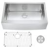 Zuhn Prato 36-Inch Farmhouse Kitchen Sink, Single Bowl 16 Gauge T304 Stainless Steel, Satin Finish, DualPro Sound Guard, 36 x 20.8 x 10 in view 1