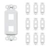 Legrand - OnQ 2 Port Decorator Outlet Strap, Wall Outlet Cover, Keystone Wall Plate, Outlet Cover for Keystone Wall Plate 2 Port, White, WP3412WH, 10 Pack view 1