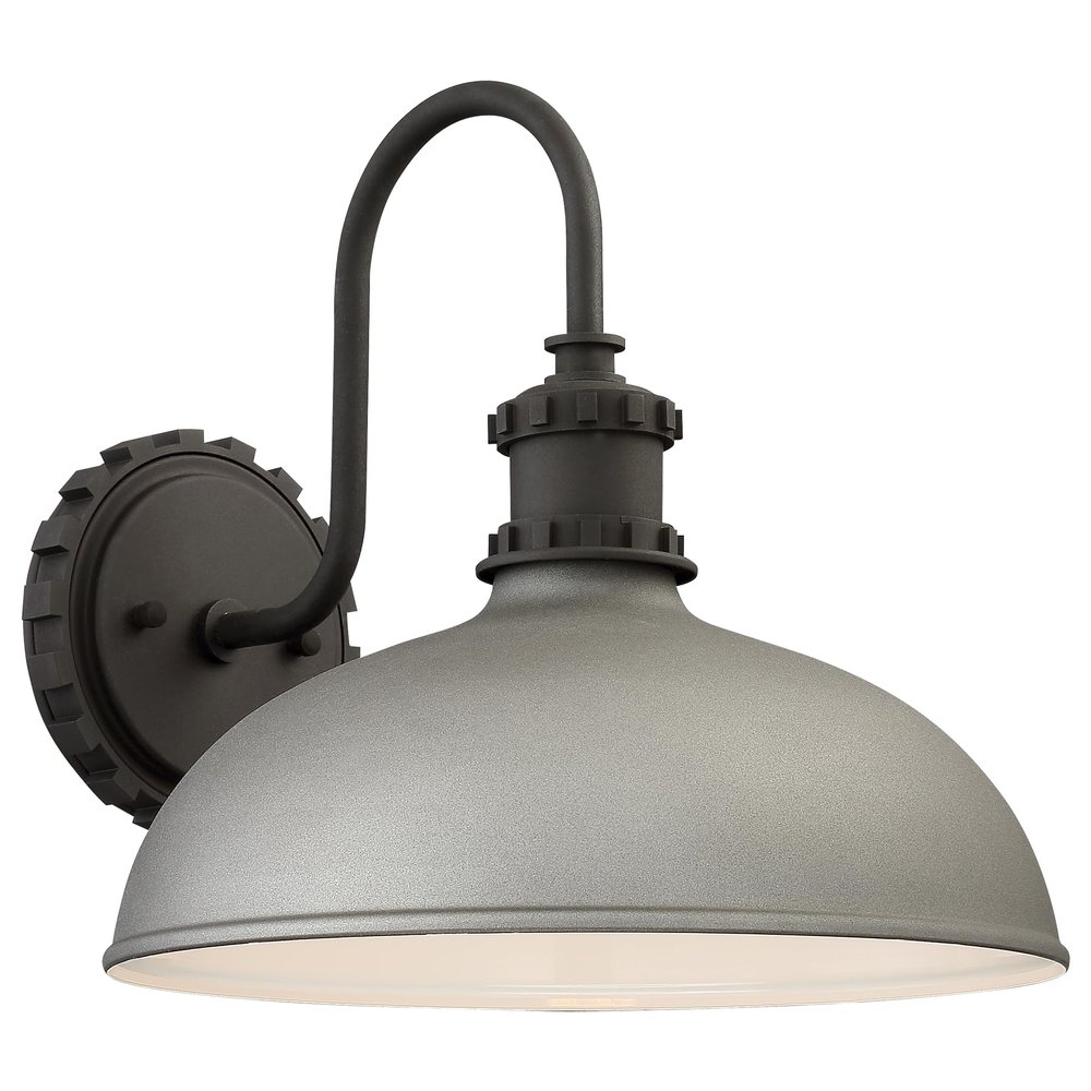 THE GREAT OUTDOORS 71251-295 Escudilla Outdoor Wall Mount, 1-Light, 100 Total Watts, 12-in H x 11.75-in W, Sand Silver