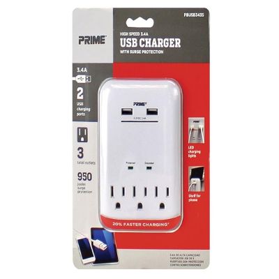 Handtools;Multitools;Multitools PBUSB343S Prime Wire & Cable 3-Outlet USB Charger