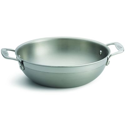 Tablecraft CW7012 3 Qt Induction Wok, Tri-Ply Stainless Steel with Mirror Finish, Handles for Easy Cooking and Serving, Dishwasher Safe