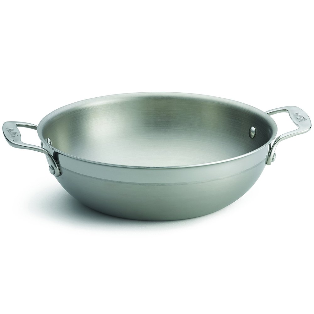 Tablecraft CW7012 3 Qt Induction Wok, Tri-Ply Stainless Steel with Mirror Finish, Handles for Easy Cooking and Serving, Dishwasher Safe
