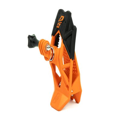 Dango Design Gripper Mount for GoPro/Osmo/Insta360 | Universal Helmet Clamp Mount for Action Cameras | Dirtbike, Motocross, Enduro, Motorcycle, and ATV Helmets | Action Orange