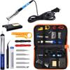ANBES Soldering Iron Kit Electronics, 60W Adjustable Temperature Welding Tool, 5pcs Soldering Tips, Desoldering Pump, Soldering Iron Stand, Tweezers view 1