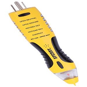 Sperry Instruments VD7504GFI DualCheck 2-in-1 Non-Contact Voltage Detector + GFCI Outlet Circuit Analyzer, 360 Visual & Audible Indicators, 50-1000V AC, 250 lb. Crush Rating