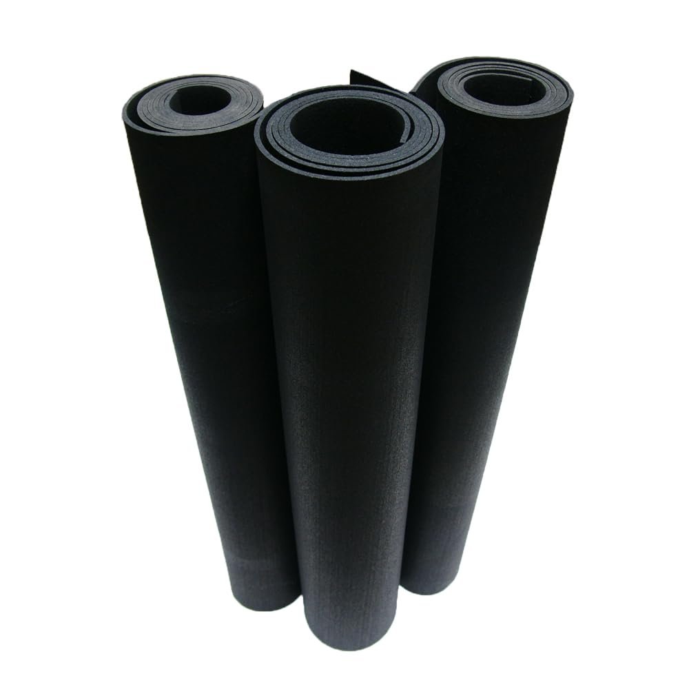 Rubber-Cal "Recycled Flooring" 1/4 in. x 4 ft. x 2 ft. - Black Rubber Mats