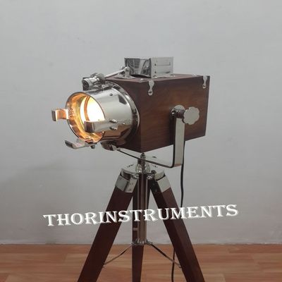 THOR INSTRUMENTS Royal Designer Wood Spot Light Lamp Low Floor Tripod Stand Rustic Vintage Home Decor Gifts