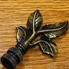 Royal Designs Elegant Leaves 3" Lamp Finial for Lamp Shade, Antique Brass - Set of 2 view 3