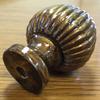 Royal Designs Ribbed Pear 2.25" Lamp Finial for Lamp Shade, Antique Brass view 2