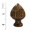 Royal Designs Ribbed Pear 2.25" Lamp Finial for Lamp Shade, Antique Brass view 3