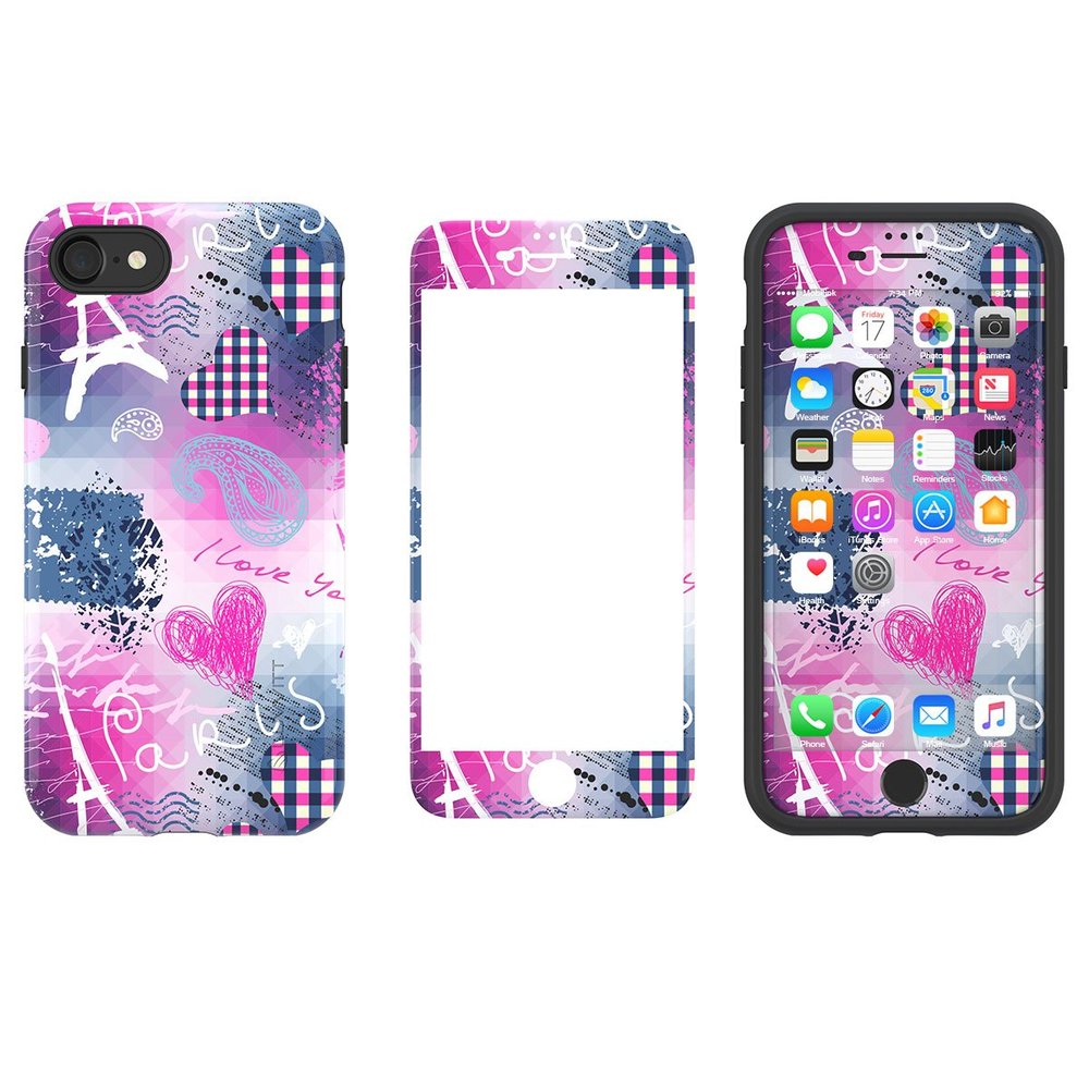 LUVVITT [Artology Armor Case and Tempered Glass Set for iPhone 7 / iPhone 8 - Bundle R017