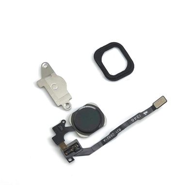 E-REPAIR Home Button Key Flex Cable Metal Bracket Rubber Gasket for iPhone 5s (Black)