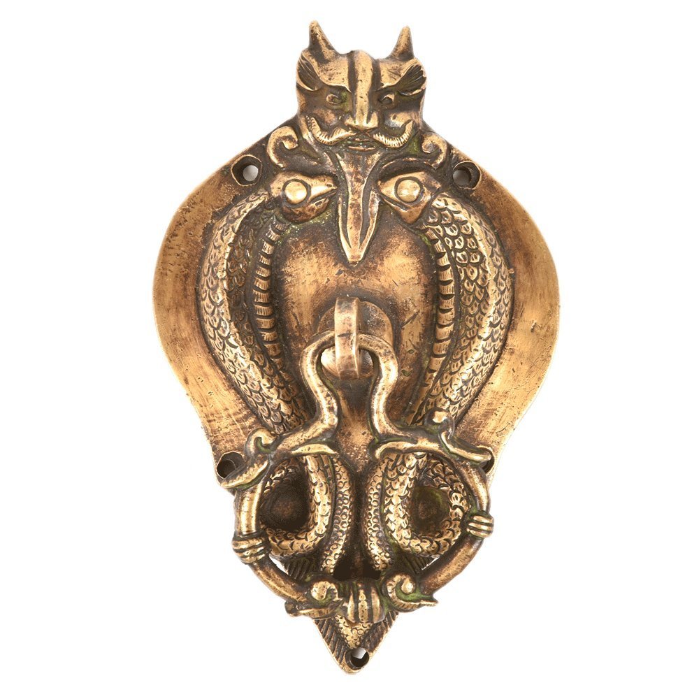 IndianShelf 1 Piece Demon & Snakes Brass Multicolor Door Knocker