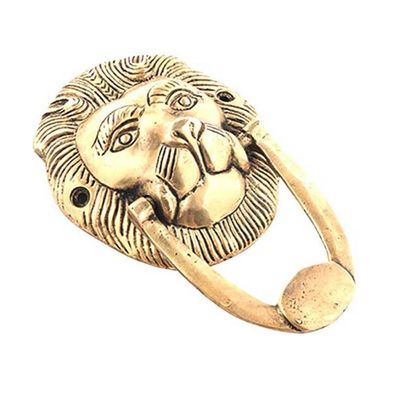 IndianShelf 1 Piece Brass Lion Head Multicolor Door Knocker