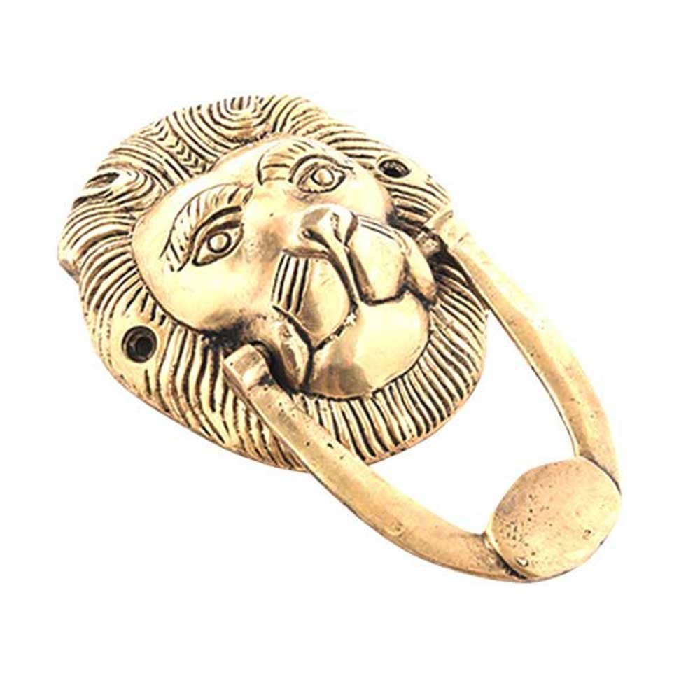 IndianShelf 1 Piece Brass Lion Head Multicolor Door Knocker