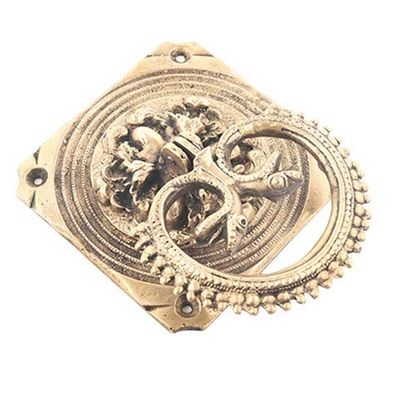 IndianShelf 1 Piece Brass Ornate Design with Snake Multicolor Door Knocker