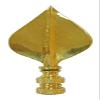 Royal Designs Spade Leaf 2.5" Lamp Finial for Lamp Shade, Polished Brass - Set of 2 view 2