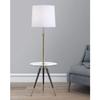 HOMEGLAM Premiere Tripod Floor Lamp with Glass Tray, Modern Floor Lamp, Adjustable Heigh - Antique Brass view 2