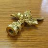 Royal Designs Elegant Leaves 3" Lamp Finial for Lamp Shade, Antique Brass view 2