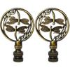 Royal Designs, Inc. Double Dragon Fly Filigree Finial for Lamp Shade, Antique Brass - Pack of 2 view 1