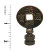 Royal Designs Asian Symbols 2.25" Lamp Finial for Lamp Shade, Antique Brass view 3