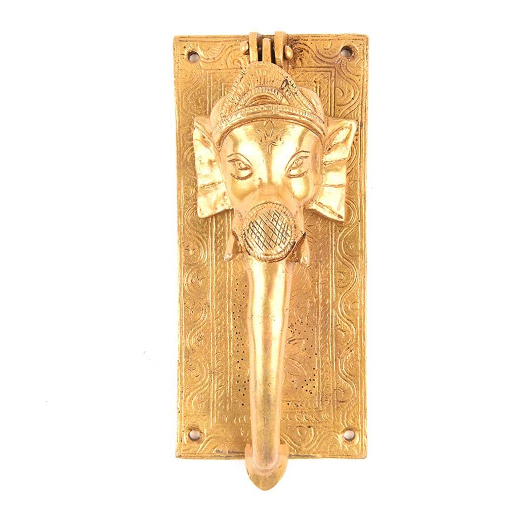 IndianShelf 1 Piece Brass Multicolor Ganesha Door Knocker