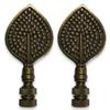 Royal Designs Birch Leaf 3.13" Lamp Finial for Lamp Shade, Antique Brass - Set of 2 view 1