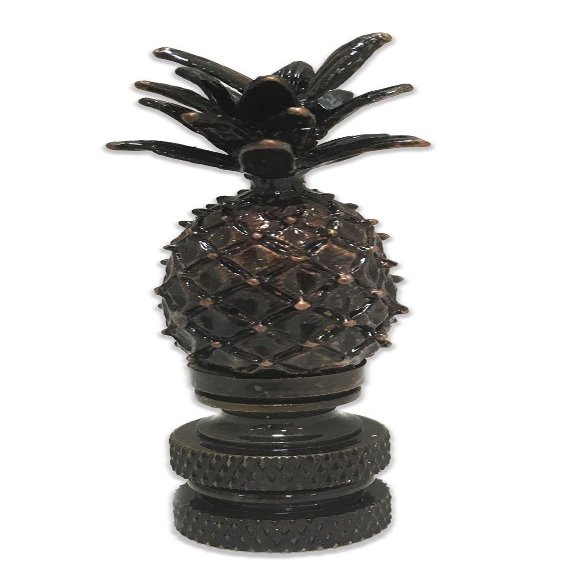 Royal Designs Vintage Pineapple 2.5" Lamp Finial for Lamp Shade, Antique Brass