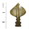 Royal Designs Spade Leaf 2.5" Lamp Finial for Lamp Shade, Antique Brass view 3