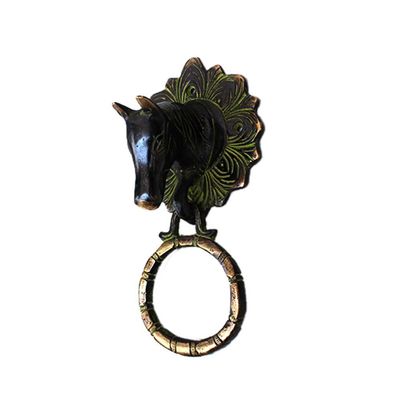 IndianShelf 1 Piece Multicolor Brass Horse Door Knocker for Front Door
