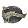 IndianShelf 1 Piece Brass Multicolor Patina Peacock Door Knocker view 2