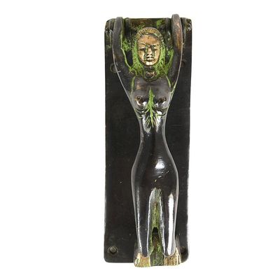 IndianShelf 1 Piece Multicolor Lady Figurine Brass Door Knocker