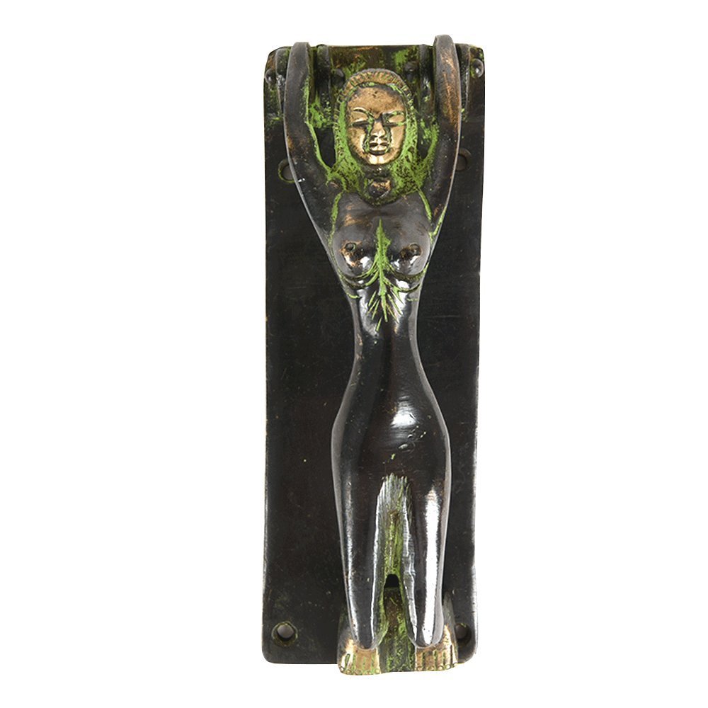 IndianShelf 1 Piece Multicolor Lady Figurine Brass Door Knocker