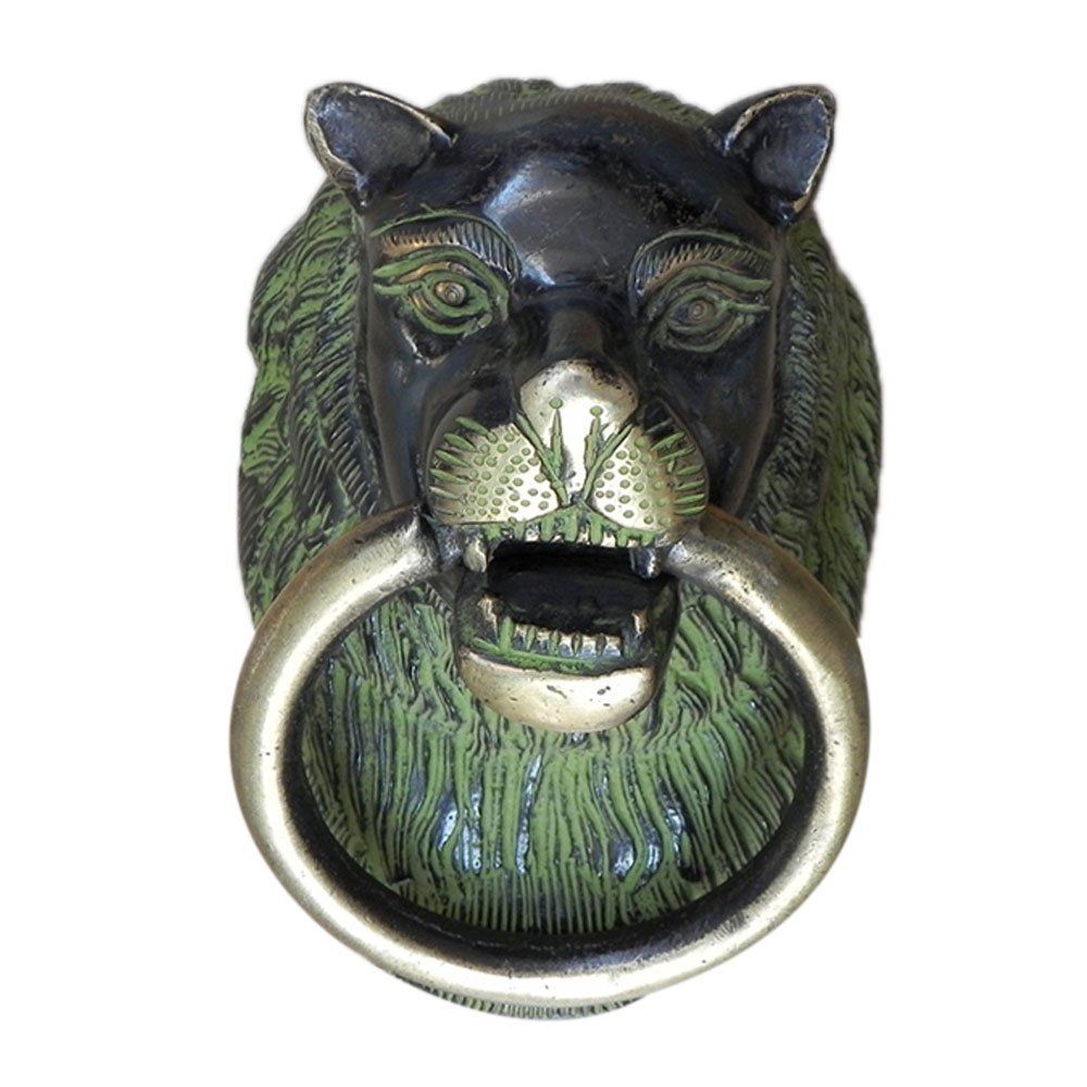 IndianShelf 1 Piece Bronze Multicolor Lion Door Knocker