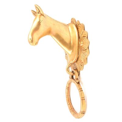 IndianShelf 1 Piece Multicolor Horse Shaped Brass Door Knocker