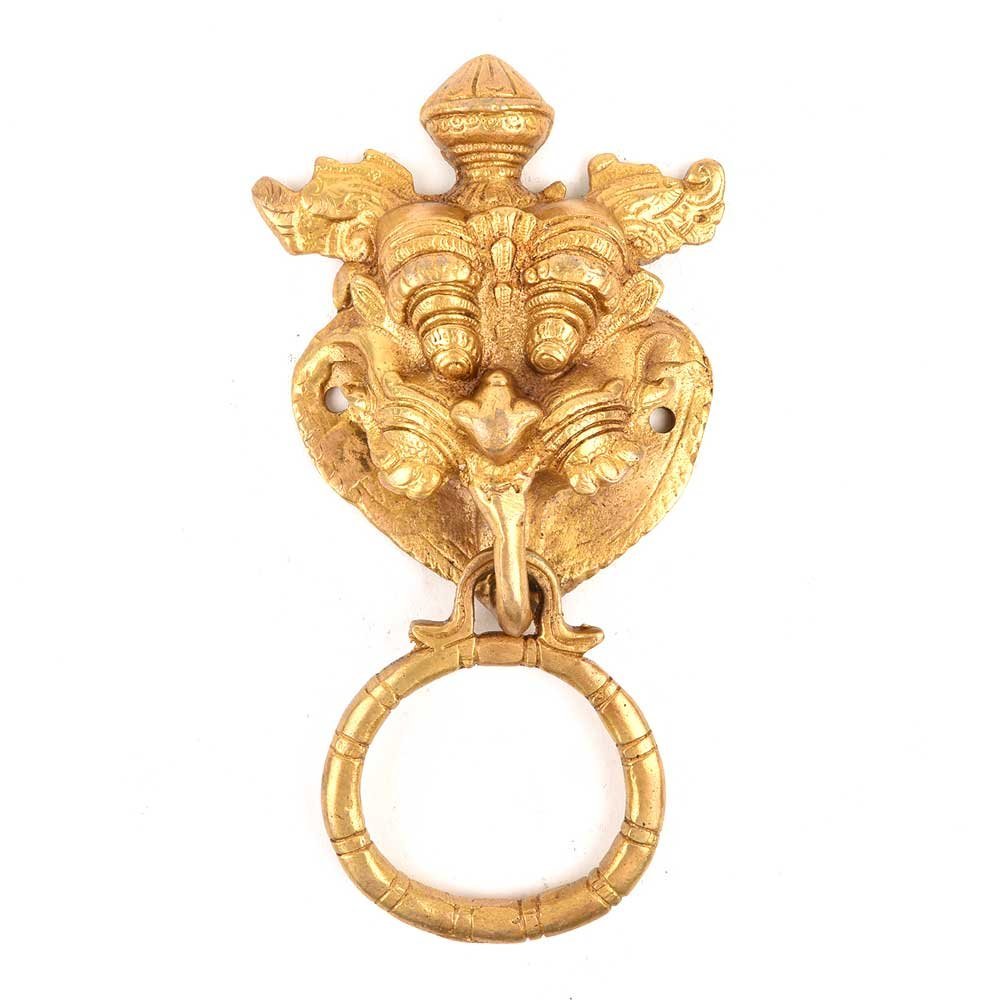 IndianShelf 1 Piece Multicolor Brass Lucky Yali Face Door Knocker