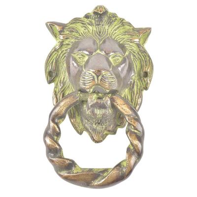 IndianShelf 1 Piece Brass Lion Head Multicolor Door Knockers