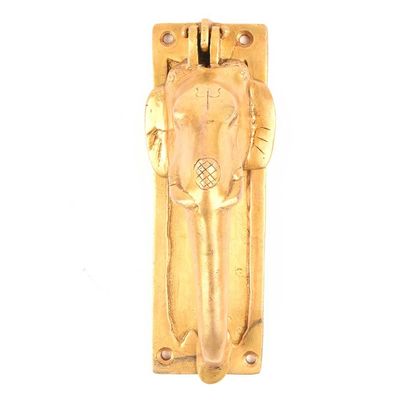 IndianShelf 1 Piece Elephant Brass Multicolor Door Knocker Door Hardware