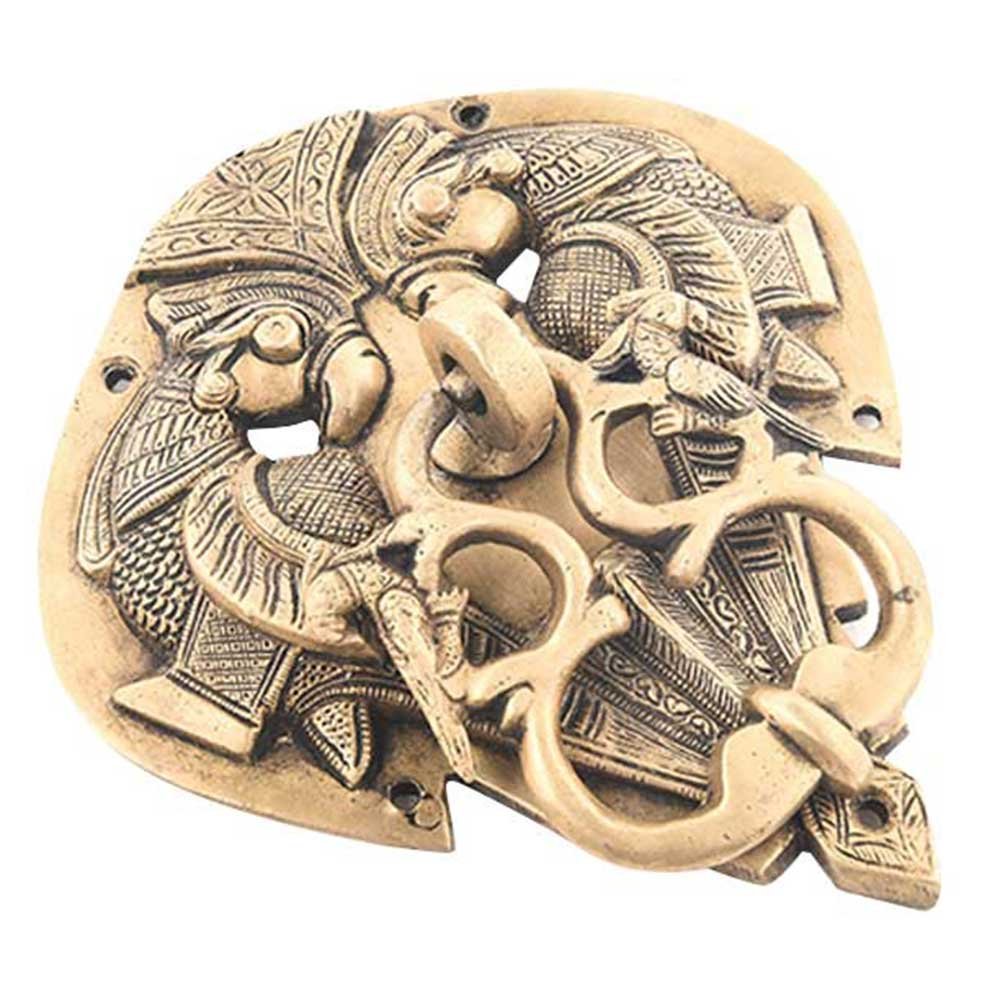 IndianShelf 1 Piece Multicolor Brass Engraved Parrot Door Knocker