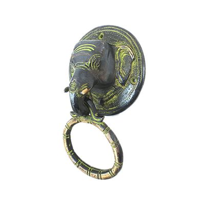 IndianShelf 1 Piece Multicolor Elephant Brass Door Knockers for Home Dcor