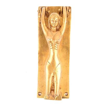 IndianShelf 1 Piece Multicolor Brass Lady Woman Door Knocker