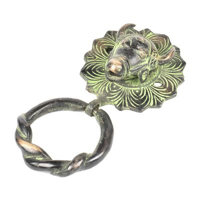 IndianShelf 1 Piece Multicolor Cow Head Brass Door Knocker