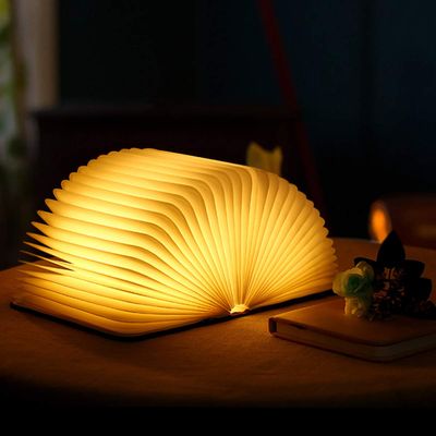 Veesee 8 Colors Large Rechargeable Book Folding Lamp, Book Lights, Book-Shaped Lighting, Book Night Light Beside Bed, Desk Table Decor Light, Birthday Gift for Women Boys Kids Girls(Orange)