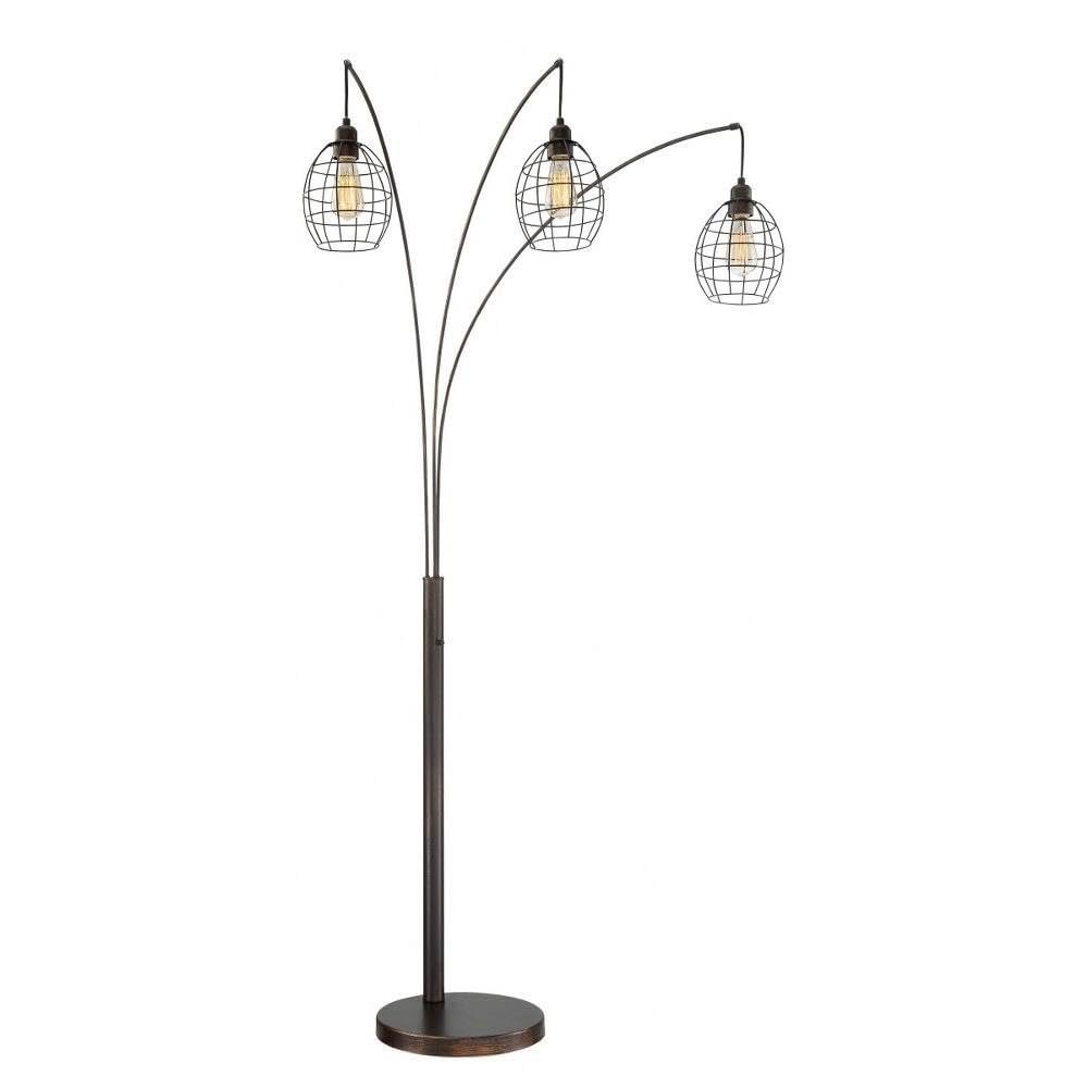 Lite Source 3-LITE Arch LAMP, Copper BRZ/Metal Shade, E27 Vintage 40Wx3 LS-82793V
