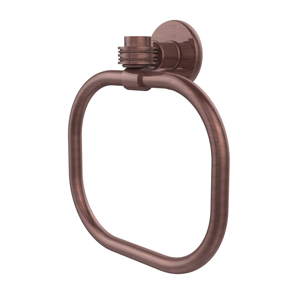 Allied Brass 2016D-CA Continental Collection Towel Ring with Dotted Accents, Antique Copper