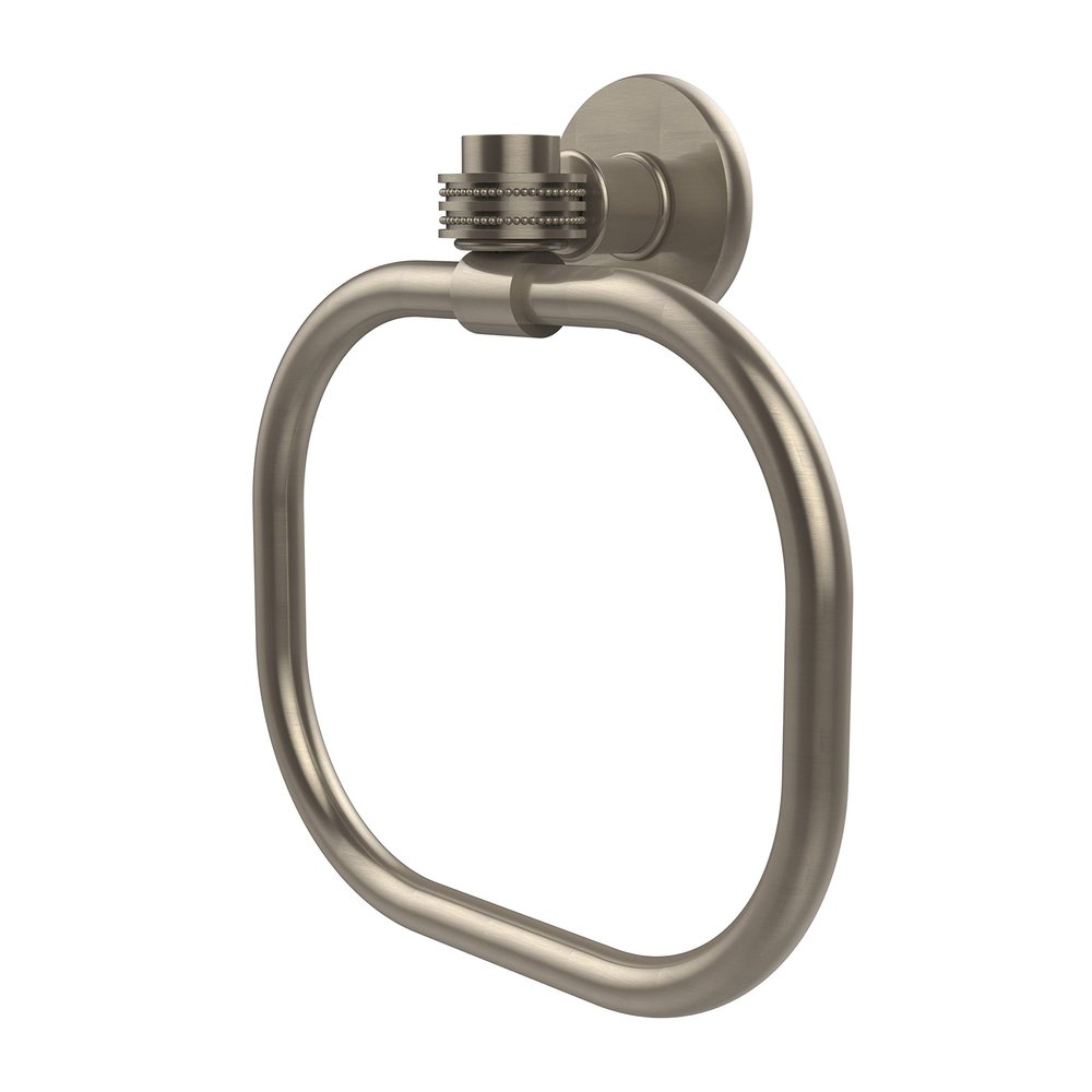 Allied Brass 2016D-PEW Continental Collection Towel Ring with Dotted Accents, Antique Pewter