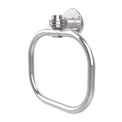 Allied Precision Industries Brass 2016D-PC Continental Collection Dotted Accents Towel Ring, Polished Chrome