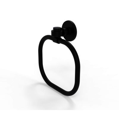 Allied Precision Indutries Brass 2016G-BKM Continental Collection Groovy Accents Towel Ring, Matte Black